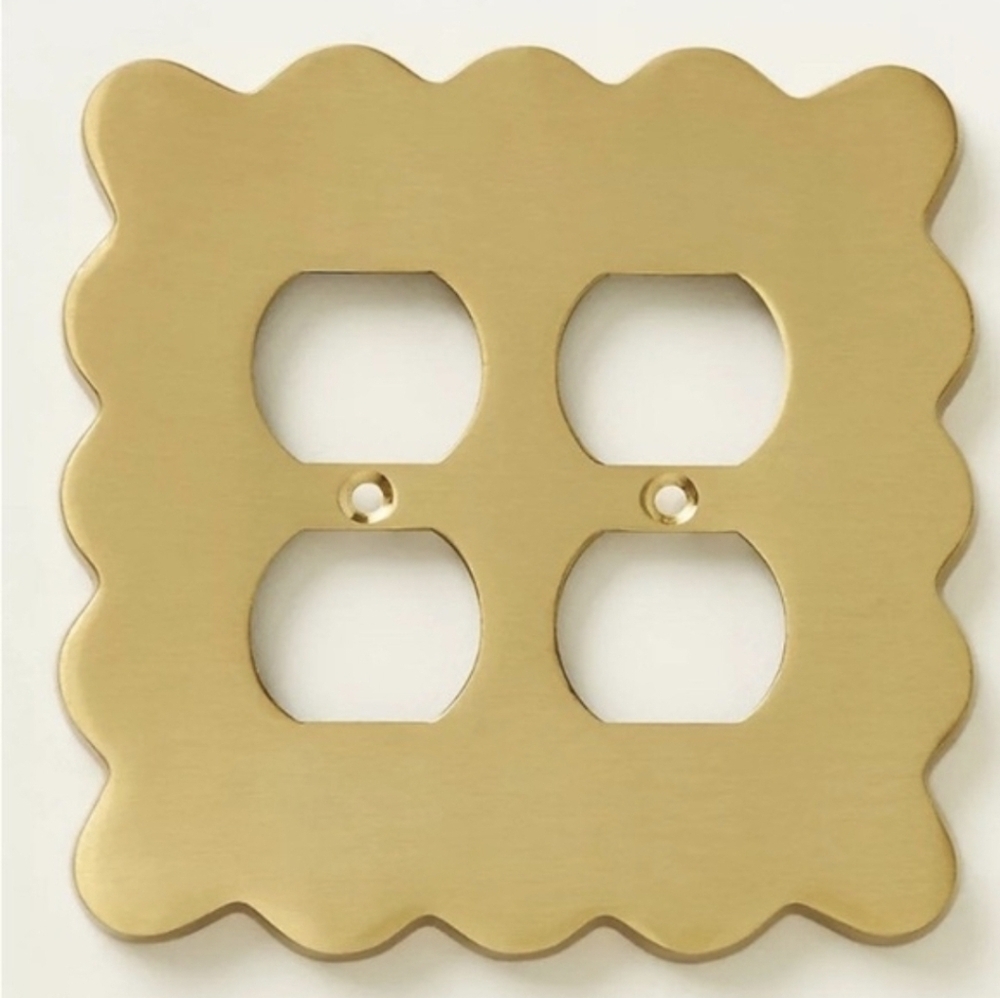 Anthropologie Brushed Brass Wiggle Switch Plate, NWT